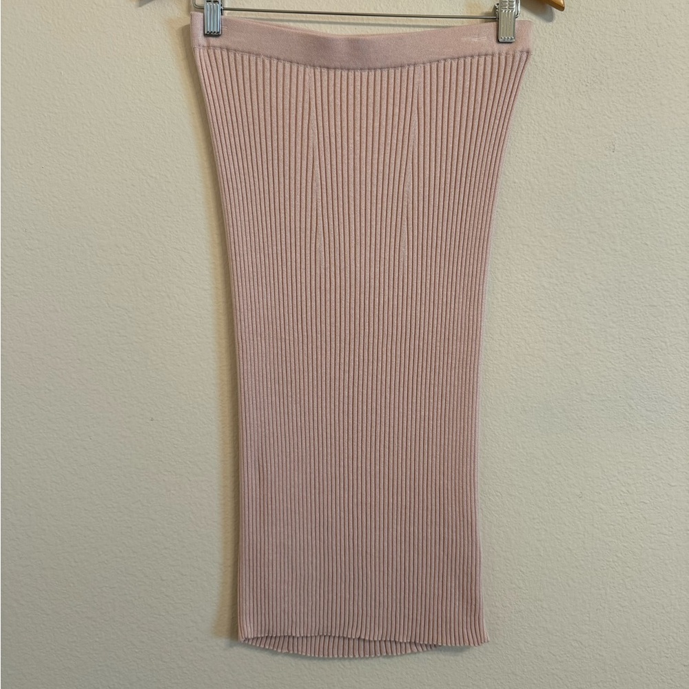 Peruvian Connection Womens Straight Rib Knit Pencil Skirt M Pink